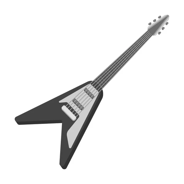 Icono de guitarra eléctrica en estilo monocromo aislado sobre fondo blanco. Instrumentos musicales símbolo stock vector ilustración — Archivo Imágenes Vectoriales