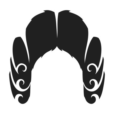 Yargıçlar simge siyah stil beyaz arka plan üzerinde izole içinde peruk. Şapka sembol stok vektör çizim.