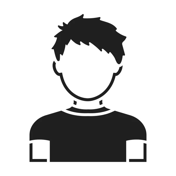 Jongen pictogram in zwarte stijl geïsoleerd op een witte achtergrond. Avatar symbool voorraad vectorillustratie. — Stockvector