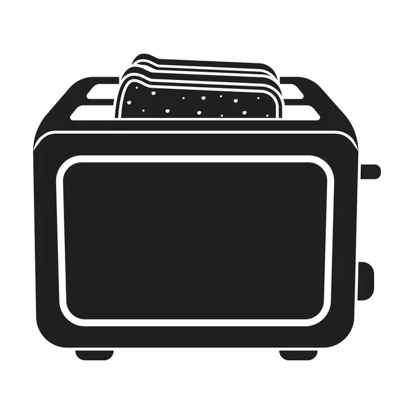 Icono de tostadora en estilo negro aislado sobre fondo blanco. electrodomésticos símbolo stock vector ilustración . — Archivo Imágenes Vectoriales