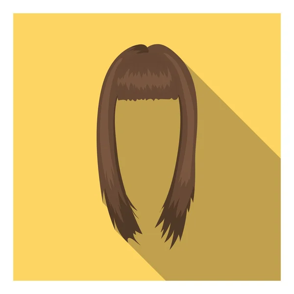 Ícone de penteado da mulher em estilo plano isolado no fundo branco. Figura vetorial de estoque de símbolo de barba . — Vetor de Stock