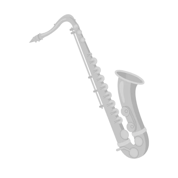 Icona sassofono in stile monocromatico isolata su sfondo bianco. Strumento musicale simbolo stock vector illustrazione — Vettoriale Stock