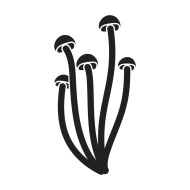 Enokitake icon in black style isolated on white background. Mushroom symbol stock vector illustration. clipart