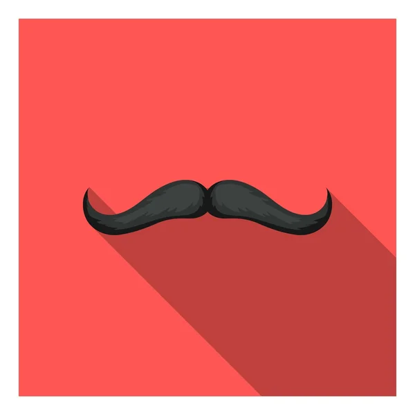Mannens mustasch ikonen i platt stil isolerad på vit bakgrund. Beard symbol lager vektorillustration. — Stock vektor