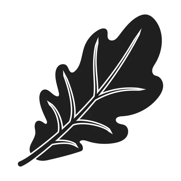 Icono de hoja de roble en estilo negro aislado sobre fondo blanco. Día de Acción de Gracias canadiense símbolo stock vector ilustración . — Vector de stock