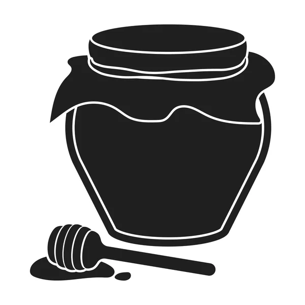 Honey ikona v černém stylu izolovaných na bílém pozadí. Kanadský den díkůvzdání symbol akcií vektorové ilustrace. — Stockový vektor