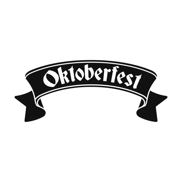 Oktoberfest banner ikonjára fekete stílus elszigetelt fehér background. Oktoberfest szimbólum vektor stock illusztráció. — Stock Vector