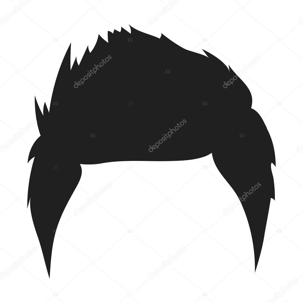 Man's hairstyle icon in black style isolated on white background. Beard symbol stock vector illustration.