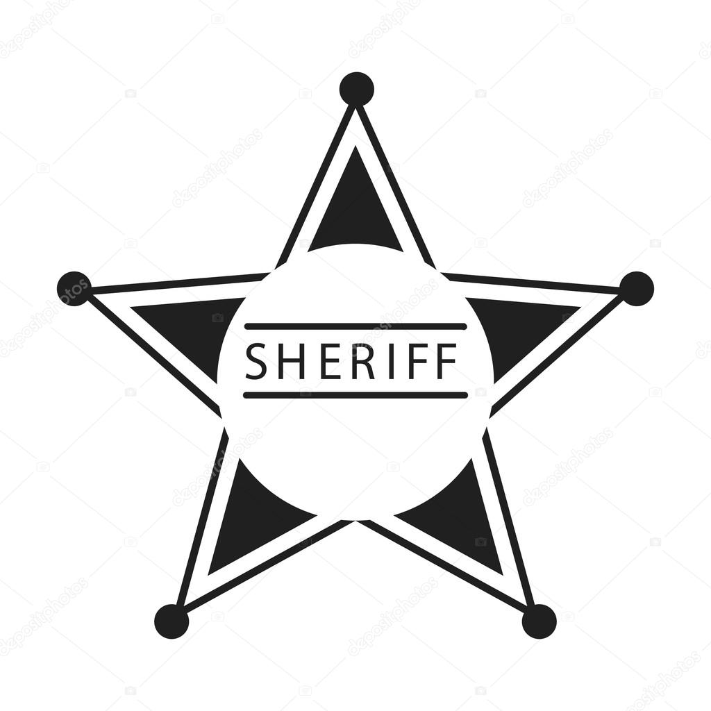 Sheriff icon in black style isolated on white background. Wlid west symbol vector illustration.