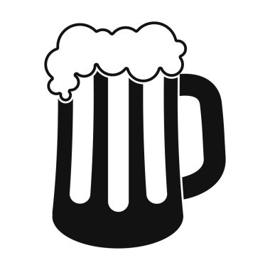 Bira kupa simge siyah stil beyaz arka plan üzerinde izole içinde. Oktoberfest sembol stok vektör çizim.