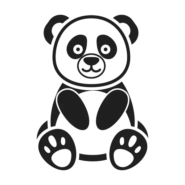 Icono de panda en estilo negro aislado sobre fondo blanco. Animales símbolo stock vector ilustración . — Vector de stock