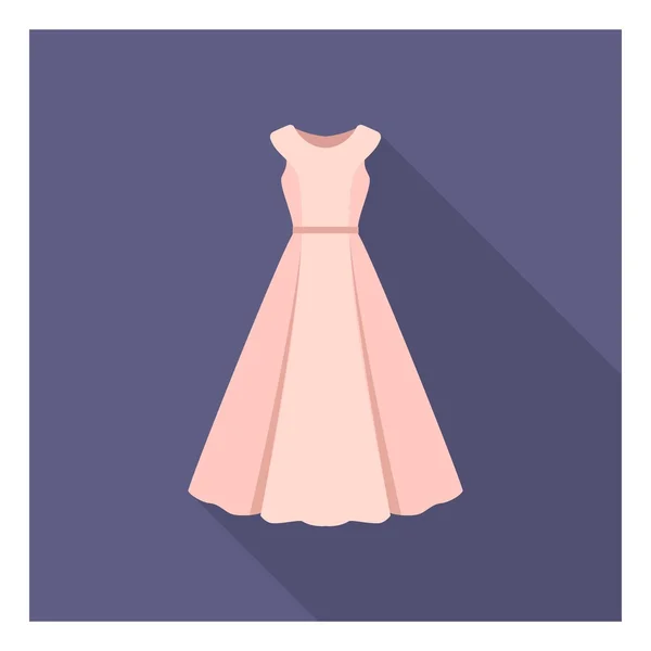 Icono de vestido en estilo plano aislado sobre fondo blanco. Ropa símbolo stock vector ilustración . — Vector de stock