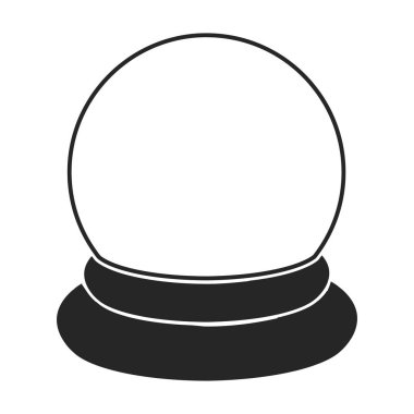 Kristal top simge siyah stil beyaz arka plan üzerinde izole içinde. Siyah ve beyaz sihirli sembol stok vektör çizim.