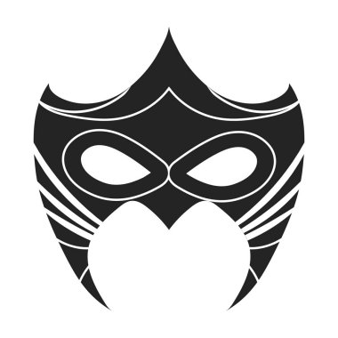 Göz maskesi simgesi beyaz arka plan üzerinde izole Siyah tarzında. Superheros sembol stok vektör çizim maske.