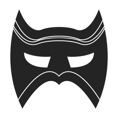 Göz maskesi simgesi beyaz arka plan üzerinde izole Siyah tarzında. Superheros sembol stok vektör çizim maske.