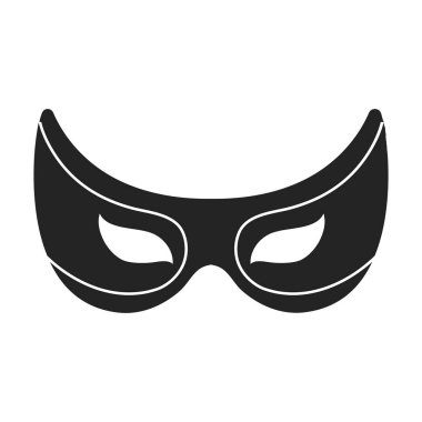 Göz maskesi simgesi beyaz arka plan üzerinde izole Siyah tarzında. Superheros sembol stok vektör çizim maske.
