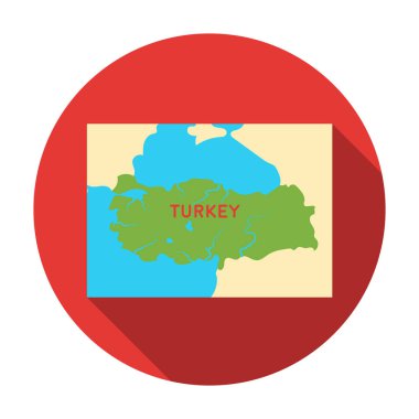Düz stil beyaz arka plan üzerinde izole bölge Türkiye'nin simgesi. Türkiye'de sembol stok vektör çizim.
