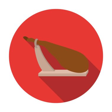 Düz stil beyaz arka plan üzerinde izole Jamon simgesini. Etler sembol stok vektör çizim