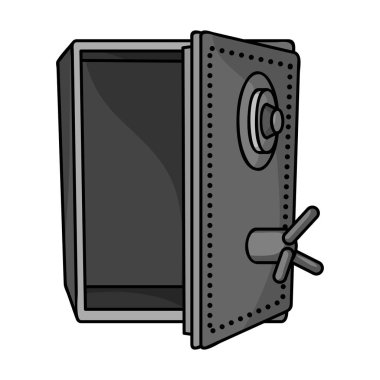 Güvenli simgesi beyaz arka plan üzerinde izole karikatür tarzı. Suç sembol stok vektör çizim.