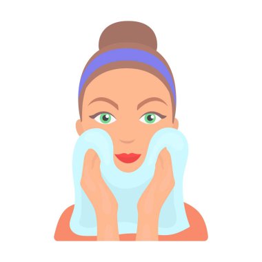 Yüz Cilt simgesi beyaz arka plan üzerinde izole karikatür tarzı temizlik. Cilt Bakımı sembol stok vektör çizim.