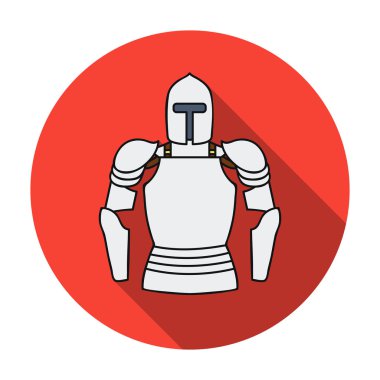 Plaka zırh simgesi beyaz arka plan üzerinde izole düz stilde. Müze sembol stok vektör çizim.