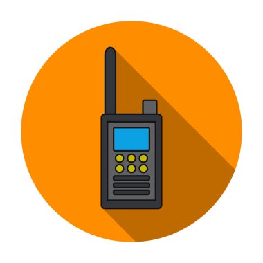 Düz stil beyaz arka plan üzerinde izole el alıcı verici simgesini. Müze sembol stok vektör çizim.