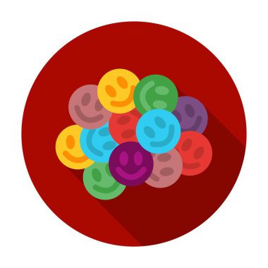 Düz stil beyaz arka plan üzerinde izole ecstasy simgesini. Uyuşturucu hisse senedi vektör çizim sembolü.