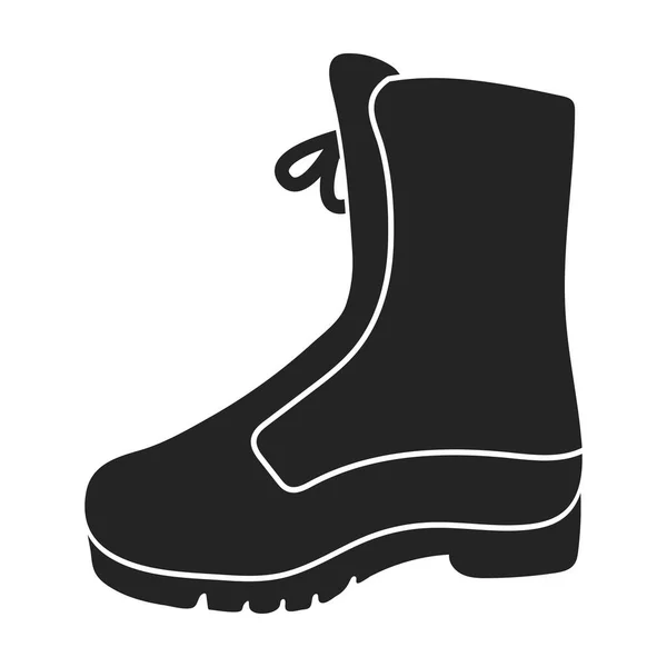 Combat boot ikonen i svart stil isolerad på vit bakgrund. Jakt symbol lager vektorillustration. — Stock vektor