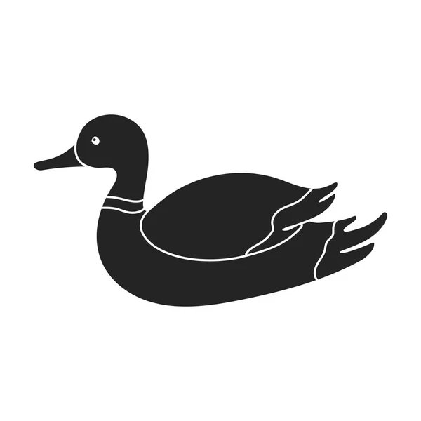 Duck icon in black style isolated on white background. Hunting symbol stock vector illustration. — Stock Vector