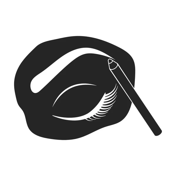 Gemalte Augenbrauen-Ikone im schwarzen Stil isoliert auf weißem Hintergrund. Make-up Symbolaktienvektor Illustration. — Stockvektor
