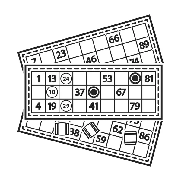 Εικονίδιο bingo σε μαύρο στυλ που απομονώνονται σε λευκό φόντο. Επιτραπέζια παιχνίδια σύμβολο εικονογράφηση διάνυσμα απόθεμα. — Διανυσματικό Αρχείο