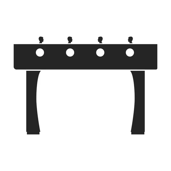 Τραπέζι ποδοσφαίρου εικονίδιο σε μαύρο στυλ που απομονώνονται σε λευκό φόντο. Επιτραπέζια παιχνίδια σύμβολο εικονογράφηση διάνυσμα απόθεμα. — Διανυσματικό Αρχείο