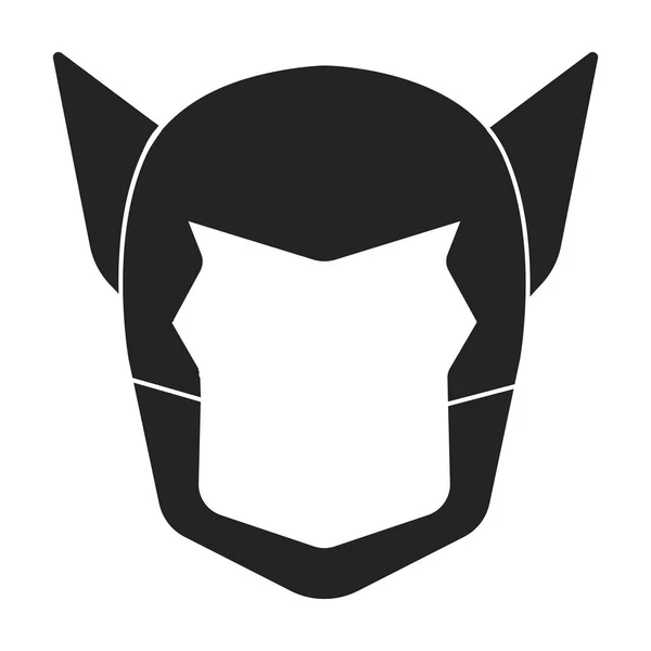Superheros kask simge siyah stil beyaz arka plan üzerinde izole içinde. Superheros sembol stok vektör çizim maske. — Stok Vektör