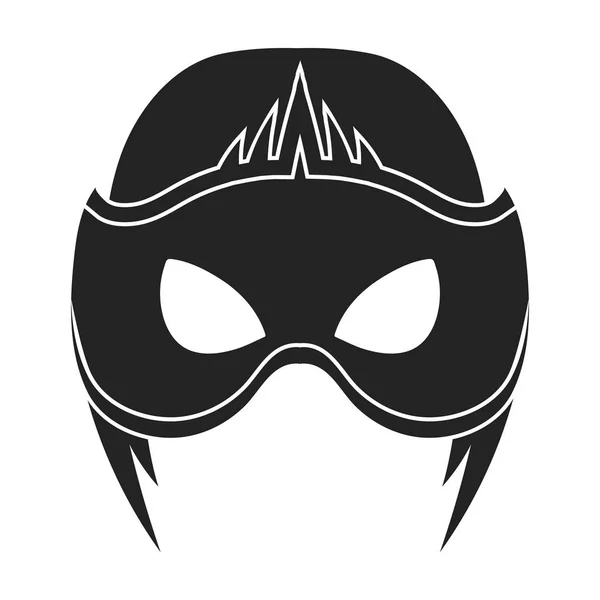 Full head mask icon in black style isolated on white background. Superheros mask symbol stock vector illustration. — Stock Vector
