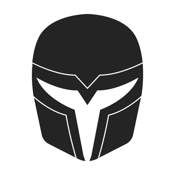 Superheros helmet icon in black style isolated on white background. Superheros mask symbol stock vector illustration. — Stock Vector