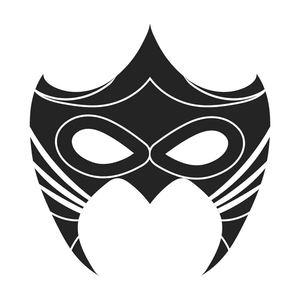 Значок маски глаза в черном стиле выделен на белом фоне. Векторная иллюстрация символов супергероев . — стоковый вектор