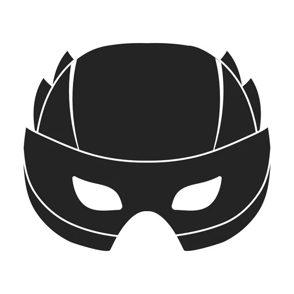 Teljes fej maszk ikonjára fekete stílus elszigetelt fehér background. Superheros maszk szimbólum vektor stock illusztráció. — Stock Vector