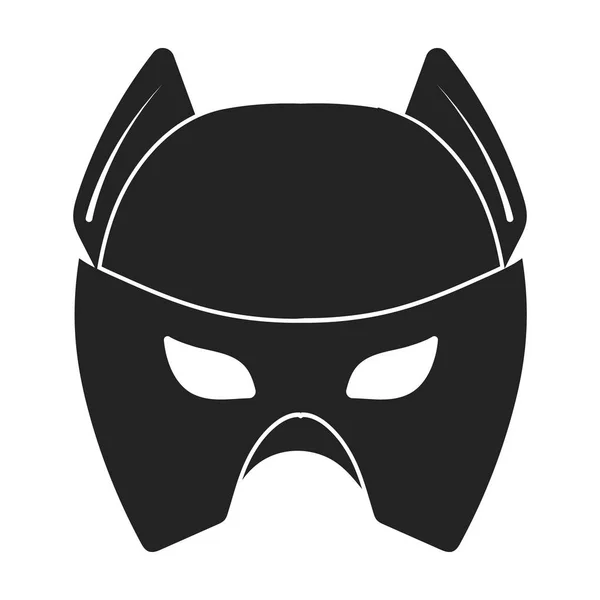 Icona maschera a testa intera in stile nero isolato su sfondo bianco. Supereroi maschera simbolo stock vettoriale illustrazione . — Vettoriale Stock