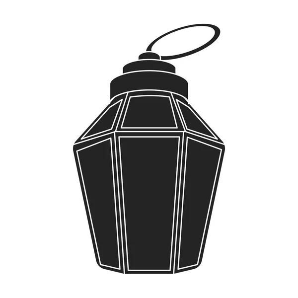 Icône de lampe Ramadan en style noir isolé sur fond blanc. Émirats arabes symbole illustration vectorielle de stock . — Image vectorielle