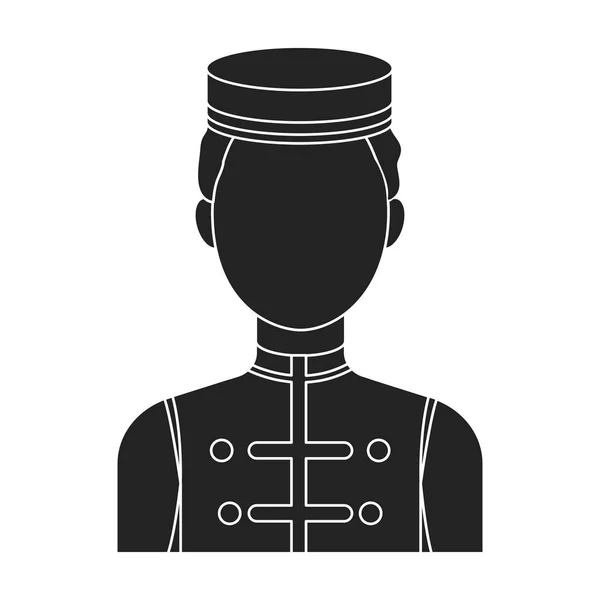 Icono de Bellboy en estilo negro aislado sobre fondo blanco. Hotel símbolo stock vector ilustración . — Archivo Imágenes Vectoriales