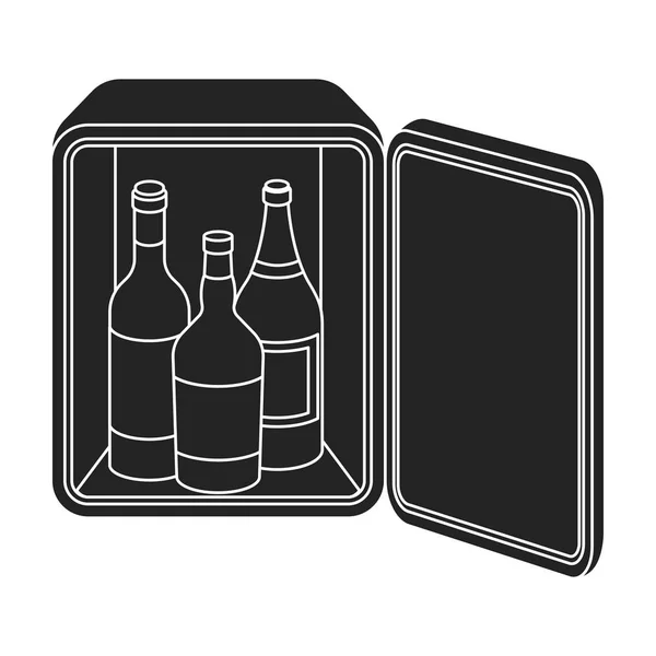 Mini-bar icon in black style isolated on white background. Hotel symbol stock vector illustration. — Stock Vector