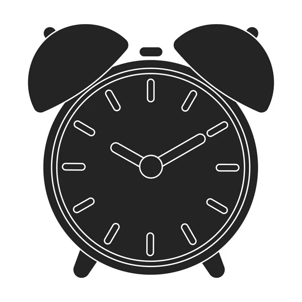 目覚まし時計アイコンを白い背景に分離された黒のスタイル。ホテルのシンボル株式ベクトル図. — ストックベクタ