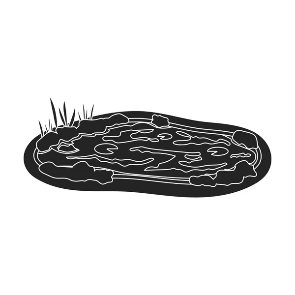 Icono de estanque en estilo negro aislado sobre fondo blanco. Parque símbolo stock vector ilustración . — Archivo Imágenes Vectoriales