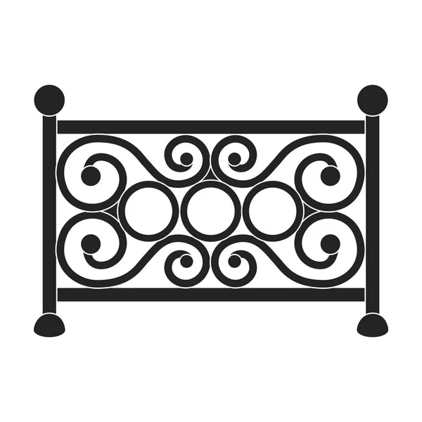 Fence icon in black style isolated on white background. Park symbol stock vector illustration. — Stock Vector