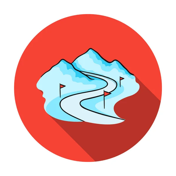 Ski track pictogram in vlakke stijl geïsoleerd op een witte achtergrond. Ski resort symbool voorraad vectorillustratie. — Stockvector