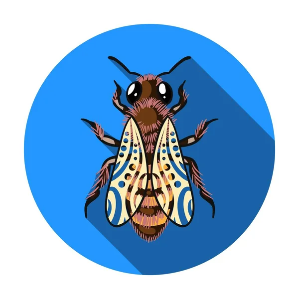 Icono de abeja en estilo plano aislado sobre fondo blanco. Apairy símbolo stock vector ilustración — Vector de stock