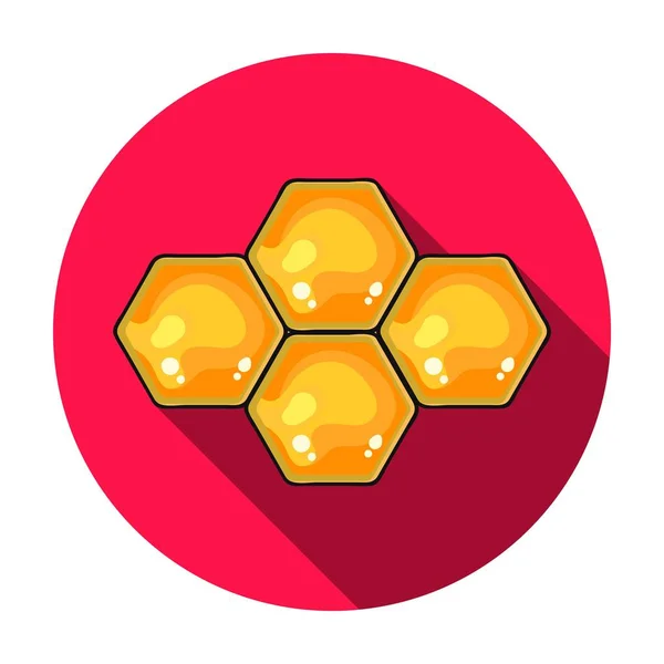 Icona a nido d'ape in stile piatto isolata su sfondo bianco. Illustrazione vettoriale del simbolo Apairy — Vettoriale Stock