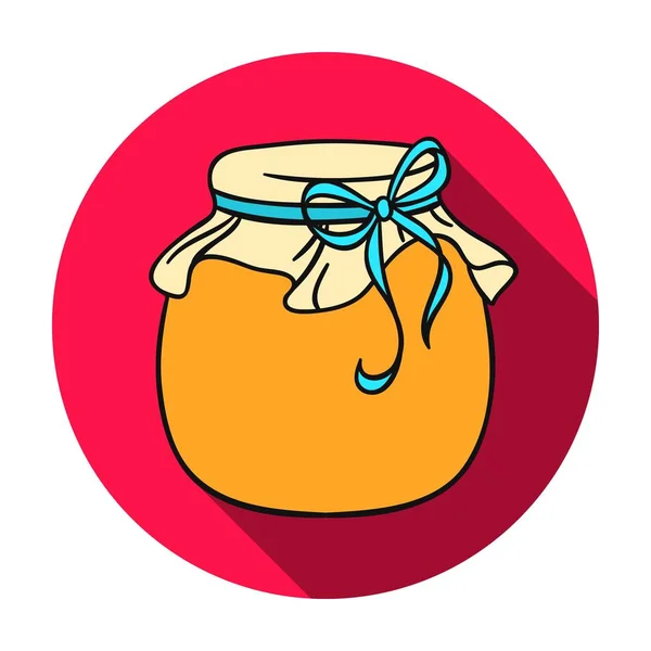 Jar de mel ícone em estilo plano isolado no fundo branco. Apairy símbolo estoque vetor ilustração —  Vetores de Stock