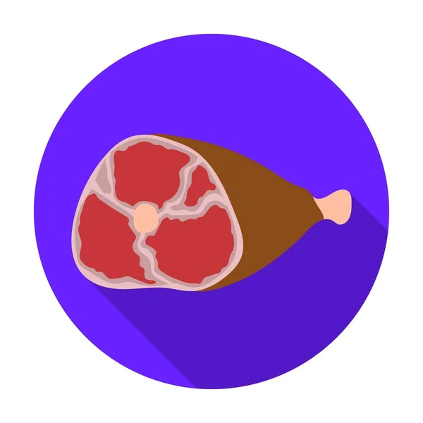 Icône de jambon en style plat isolé sur fond blanc. Illustration vectorielle du symbole de viande — Image vectorielle