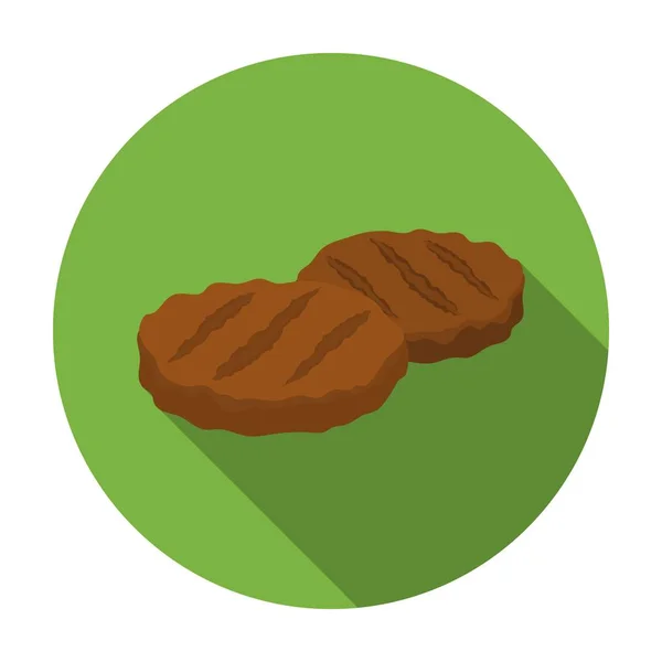 Gegrillte Patties Symbol in flachem Stil isoliert auf weißem Hintergrund. Fleisch Symbol Aktienvektor Illustration — Stockvektor